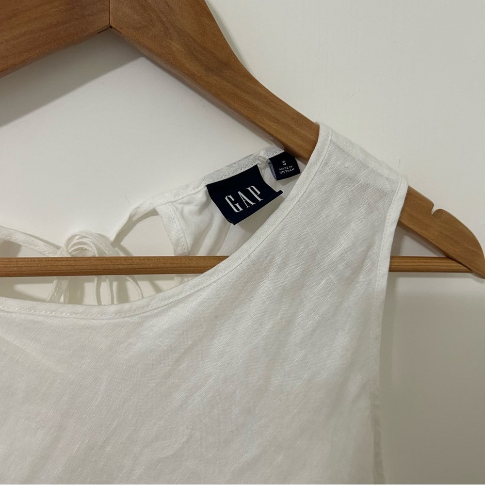 GAP | Women’s White Sleeveless Linen Cotton Maxi Dress | Size Small NWT - Picture 2 of 3